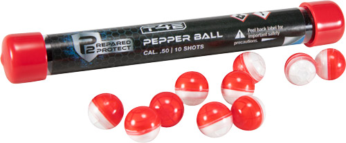UMAREX T4E P2P .50 CAL. PEPPER BALL RED/WHITE 10-PACK - for sale